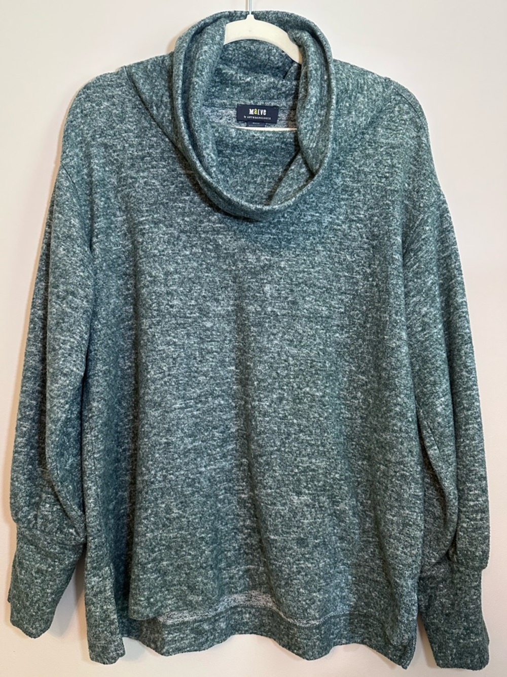 Maeve Anthropologie Womens Green Cowl Neck Sweater Size M Cozy Cottagecore Fall